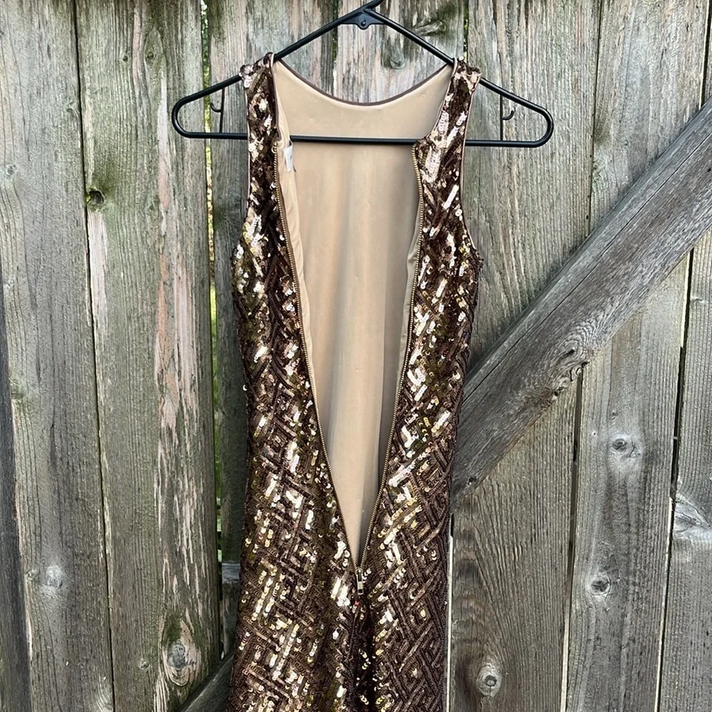 Dress the Population Mia Bronze Sequin Dress Size XS - Picture 8 of 12